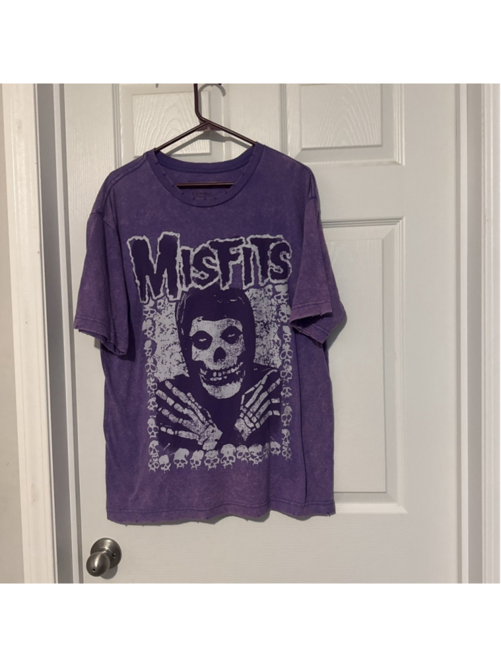 Misfits Crimson Ghost Graphic Shirt Purple Mineral Wash Horror Punk Mens medium